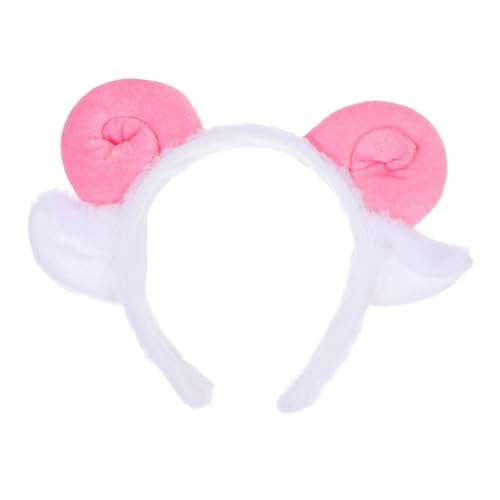 FUTUREORYY Plüsch Schafshorn Haarreif Elastisch Weiches Cosplay Stirnband Tierohren Halloween Party Kostüm Zubehör für Frauen von FUTUREORYY