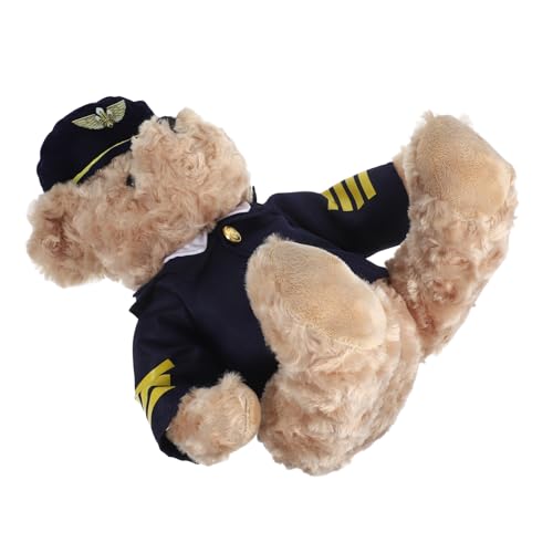 FUTUREORYY Plüschbär Plüsch Plüschtier Kreatives Plüschtier Flugzeugpilot Kuscheltier Partygeschenk Stoffbär Weiches Bärenspielzeug PP Baumwolle von FUTUREORYY