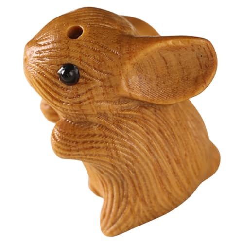 FUTUREORYY Retro Holz Hasenanhänger aus Hochwertigem Naturholz Langlebige DIY Holzkaninchen Skulptur Handarbeit als Schlüsselanhänger oder Frühlings und Osterdeko Handgefertigte Holzfigur von FUTUREORYY
