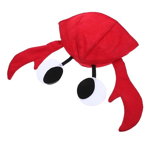 FUTUREORYY Roter Krabbenhut aus Vliesstoff Leichter Bequemer Partyhut für Karneval Halloween Kostümfest Lustiges Accessoire für Damen und Erwachsene Niedliches Foto Requisit für Feier und von FUTUREORYY