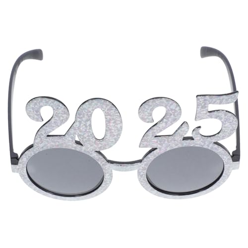 FUTUREORYY Silberne Partybrille mit Zahlen Lustige Eyeglasses Props für Neujahrsfest Abschlussfeier und Festliche Anlässe Auffällige Year Eyewear für Damen und Herren von FUTUREORYY
