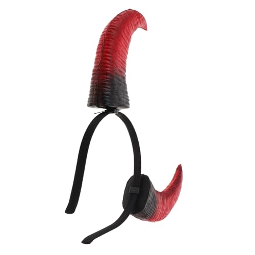 FUTUREORYY Teufelshörner Kopfschmuck Halloween Haarschmuck Teufelskostüm Dämonenkopfschmuck Teufelskopfschmuck Dämonenhörner Damen Horn Stirnband Teufelshaarschmuck Hörner Stirnband Pu von FUTUREORYY