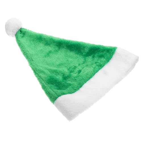 FUTUREORYY Weihnachtsmütze Erwachsene Plüsch Santa Hut Grün Kuschelig Atmungsaktiv Zubehör Santa Claus Kostüm von FUTUREORYY