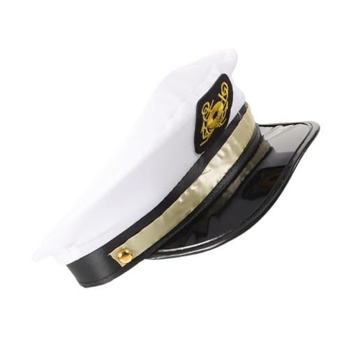 FUTUREORYY Weiße Flache Kapitänsmütze für Erwachsene Modischer Partyhut für Nautik Cosplay und Mottopartys Eleganter Matrosenlook Vielseitig Einsetzbar bei Yacht und Kostümfesten FUTUREORYY Weiße Flache Kapitänsmütze für Erwachsene Modischer Partyhut für Nautik Cosplay und Mottopartys Eleganter Matrosenlook Vielseitig Einsetzbar bei Yacht und Kostümfesten von FUTUREORYY