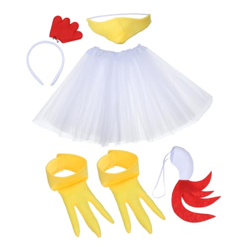 FUTUREORYY Weißes Hühner Cosplay Set Teilig mit Kopfband und Atmungsaktives Party Kostümzubehör für Halloween und Festival Vielseitig Kombinierbar für Einzigartige Verkleidungen von FUTUREORYY