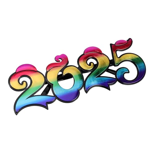 FUTUREORYY Year Partybrille aus Robustem Pc Material Leichte Silvester Foto Requisite Bunte Dekorationsbrille für Neujahrsfeiern Familien und Festpartys Lustige Partybrillen für von FUTUREORYY