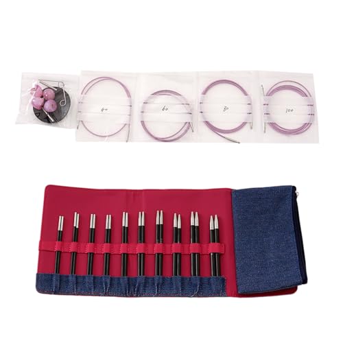 10 Paar austauschbare Rundstricknadel-Set aus Holz mit Aufbewahrungsbox, 3,0 mm - 6,5 mm, professionelles Häkelwerkzeug 10 Paar austauschbare Rundstricknadel-Set aus Holz mit Aufbewahrungsbox, 3,0 mm - 6,5 mm, professionelles Häkelwerkzeug von FUUGlan