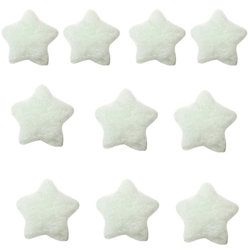 10 Stück Stern-Aufnäher, Plüsch-Stern-Applikationen, zum Aufnähen, dekorativ, für Haarnadeln, Handyhüllen, Schuhe, Dekorationen, Plüsch-Applikationen für Tasche, Kleid, Haarnadel von FUUGlan