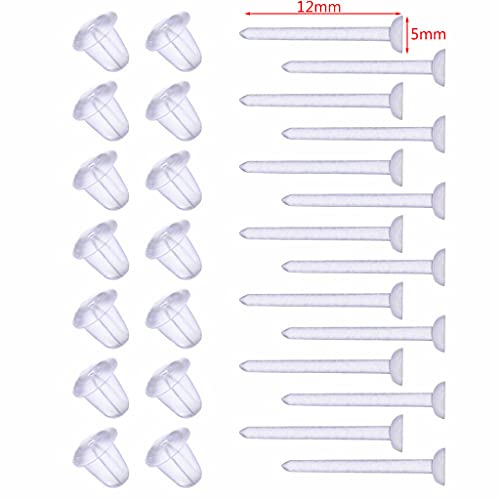 100 Sets Ohrringpfosten & Verschlüsse Ohrringe für empfindliche Ohren Klar Unsichtbar Sport Ohrringe 100 Sets Ohrringpfosten & Verschlüsse Ohrringe für empfindliche Ohren Klar Unsichtbar Sport Ohrringe von FUUGlan
