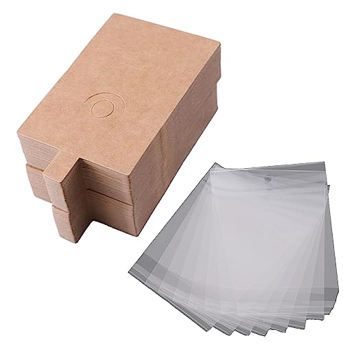 100 Stück Halter Karten Kraftpapier Schmuck Display Karten Preisetiketten Etiketten zum Verkauf einfach zu bedienen von FUUGlan