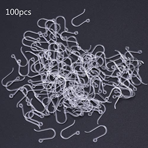 100 Stück Ohrringhaken aus Kunstharz, hypoallergen, Ohrhaken für Damen und Mädchen, Schmuckherstellungszubehör von FUUGlan