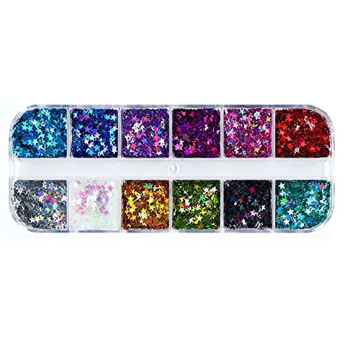 12 Farben/Set mit 3D-Pailletten, Kunstspitzen, Anhänger mit Epoxidharz, gefüllt für Kunst, Handwerk, Make-up 12 Farben/Set mit 3D-Pailletten, Kunstspitzen, Anhänger mit Epoxidharz, gefüllt für Kunst, Handwerk, Make-up von FUUGlan