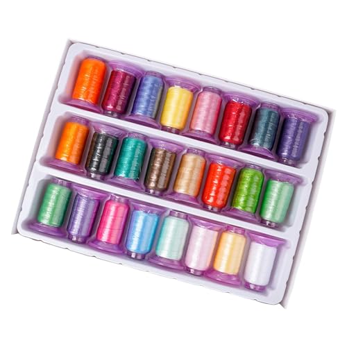 24 Spulen Stickgarn Polyester Garn je 274 m für Nähmaschinen, Handnähen, Sticken, Quilten, Basteln, Heimhandwerk, Nähgarn 24 Spulen Stickgarn Polyester Garn je 274 m für Nähmaschinen, Handnähen, Sticken, Quilten, Basteln, Heimhandwerk, Nähgarn von FUUGlan