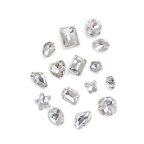 3D-Kristallglas-Strasssteine, spitzer Boden, 3D-Kristall-Maniküre-Dekoration, Zubehör, 30 Stück von FUUGlan