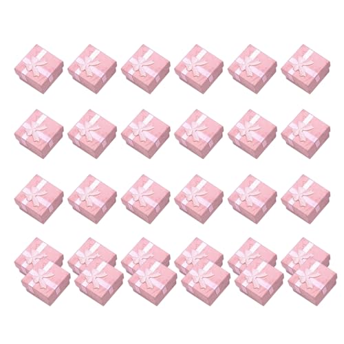 FUUGlan Aufbewahrungsboxen für Schmuck, Geschenke, kleine Pappschachtel mit Deckel, Schleife, für Ringe, Halsketten, Anhänger, Organisation, 30 Stück von FUUGlan