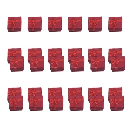 FUUGlan Aufbewahrungsboxen für Schmuck, Geschenke, kleine Pappschachtel mit Deckel, Schleife, für Ringe, Halsketten, Anhänger, Organisation, 30 Stück von FUUGlan