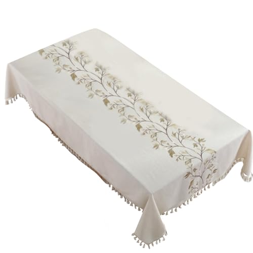 FUUGlan Rechteckige Tischdecke mit Quasten, Baumwolle, Leinen, waschbar, staubdicht, Couchtischdecke für Küche, Picknicks FUUGlan Rechteckige Tischdecke mit Quasten, Baumwolle, Leinen, waschbar, staubdicht, Couchtischdecke für Küche, Picknicks von FUUGlan