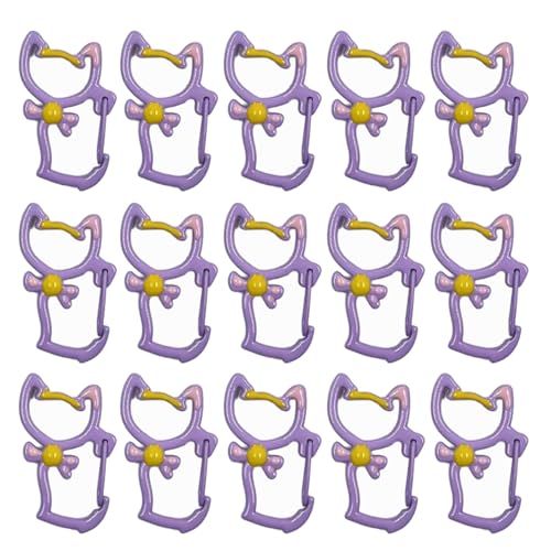 Karabinerverschlüsse in Katzenform, Metall-Federclip, Metall-Karabinerverschlüsse, Schlüsselanhänger, Zubehör für Schlüsselanhänger, Schlüsselhalter, 15 Stück Karabinerverschlüsse in Katzenform, Metall-Federclip, Metall-Karabinerverschlüsse, Schlüsselanhänger, Zubehör für Schlüsselanhänger, Schlüsselhalter, 15 Stück von FUUGlan