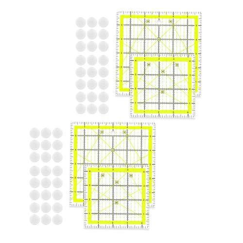 Quadratisches Patchwork-Lineal, Quilt-Vorlagen, Stoffschneidelineal für Bastelprojekte, Stoff-Steppung und Nähen, 2 Sets von FUUGlan