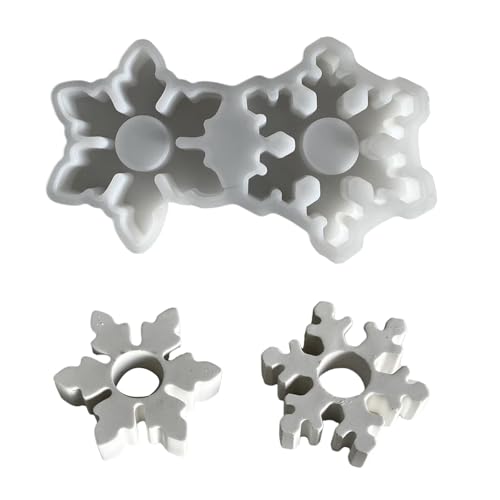 Silikon-Kerzenhalter-Formen mit Weihnachts-Schneeflocken-Motiv, für Epoxidharz-Ständer, Heimdekoration, Harzformen von FUUGlan