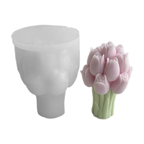 Silikonform zum Basteln von Tulpen, Blumensträußen, Blumenstatuen, Silikon-Ton-Formen für Handarbeiten von FUUGlan