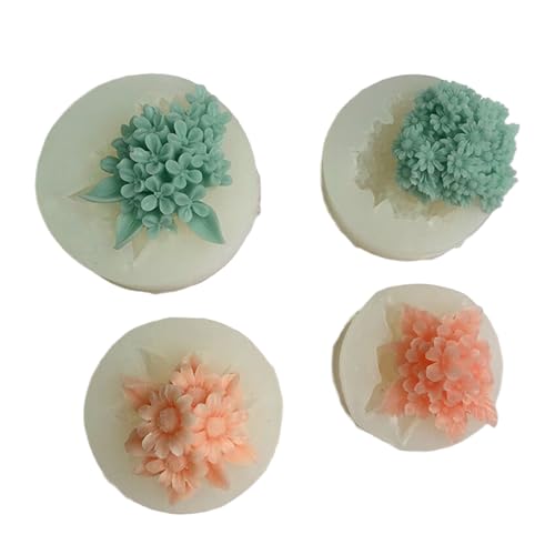 Silikonformen für Epoxidharz, handgefertigt, Seife, Blume, Fondant, Silikonformen für Schokolade, Backen, Kuchen, Dekoration, Werkzeug, 4 Stück Silikonformen für Epoxidharz, handgefertigt, Seife, Blume, Fondant, Silikonformen für Schokolade, Backen, Kuchen, Dekoration, Werkzeug, 4 Stück von FUUGlan