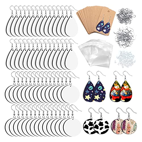 Thermotransfer-Ohrring-Set mit Ohrringhaken aus Kraftpapier, für Bastelarbeiten, Schmuckherstellung von FUUGlan