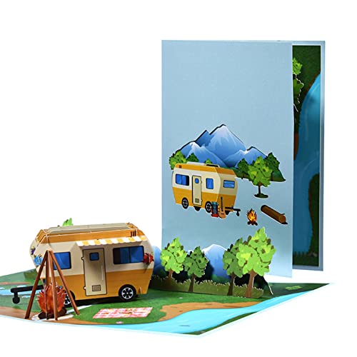 Vatertagskarte, 3D-Camping-Grußkarte für Vater, Ehemann, Großvater, Reisekarte mit Umschlag, Geburtstagskarten von FUUGlan