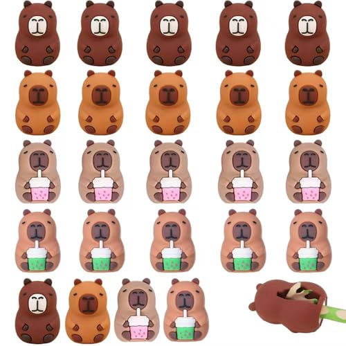 Capybara Bleistiftspitzer für Kinder, Kawaii-Spitzer für Schulbedarf, 24 Stück von FUVHUDAX