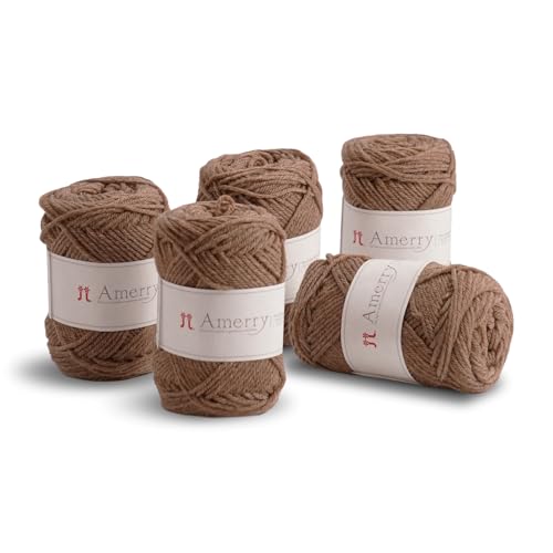 Hamanaka Amerry Garn, 5 Knäuel, mittelschwer, Kammgarn, 70 % neuseeländische Merinowolle, 30 % Acryl-Mischung, weiches und leicht zu strickendes Garn zum Stricken und Häkeln, hergestellt in Japan (Col Hamanaka Amerry Garn, 5 Knäuel, mittelschwer, Kammgarn, 70 % neuseeländische Merinowolle, 30 % Acryl-Mischung, weiches und leicht zu strickendes Garn zum Stricken und Häkeln, hergestellt in Japan (Col von FUWA FUWA FRIENDS
