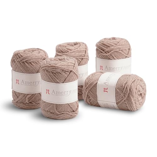Hamanaka Amerry Garn, 5 Knäuel, mittelschwer, Kammgarn, 70 % neuseeländische Merinowolle, 30 % Acryl-Mischung, weiches und leicht zu strickendes Garn zum Stricken und Häkeln, hergestellt in Japan (Col Hamanaka Amerry Garn, 5 Knäuel, mittelschwer, Kammgarn, 70 % neuseeländische Merinowolle, 30 % Acryl-Mischung, weiches und leicht zu strickendes Garn zum Stricken und Häkeln, hergestellt in Japan (Col von FUWA FUWA FRIENDS
