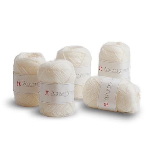 Hamanaka Amerry Garn, 5 Knäuel, mittelschwer, Kammgarn, 70 % neuseeländische Merinowolle, 30 % Acryl-Mischung, weiches und leicht zu strickendes Garn zum Stricken und Häkeln, hergestellt in Japan (Col Hamanaka Amerry Garn, 5 Knäuel, mittelschwer, Kammgarn, 70 % neuseeländische Merinowolle, 30 % Acryl-Mischung, weiches und leicht zu strickendes Garn zum Stricken und Häkeln, hergestellt in Japan (Col von FUWA FUWA FRIENDS