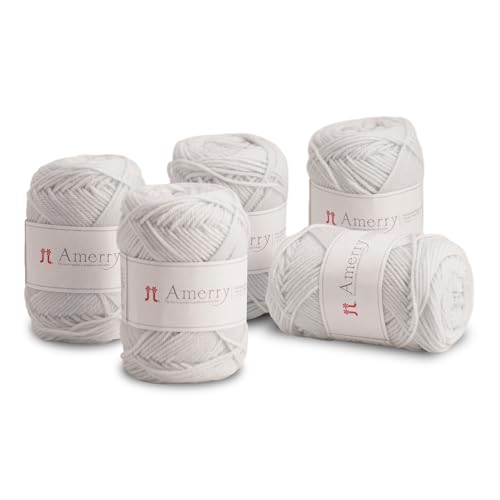 Hamanaka Amerry Garn, 5 Knäuel, mittelschwer, Kammgarn, 70 % neuseeländische Merinowolle, 30 % Acryl-Mischung, weiches und leicht zu strickendes Garn zum Stricken und Häkeln, hergestellt in Japan Hamanaka Amerry Garn, 5 Knäuel, mittelschwer, Kammgarn, 70 % neuseeländische Merinowolle, 30 % Acryl-Mischung, weiches und leicht zu strickendes Garn zum Stricken und Häkeln, hergestellt in Japan von FUWA FUWA FRIENDS