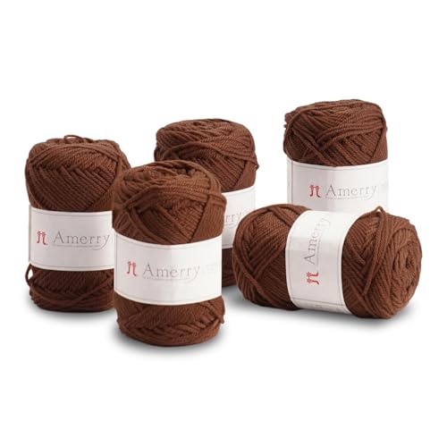 Hamanaka Amerry Garn, 5 Knäuel, mittelschwer, Kammgarn, 70 % neuseeländische Merinowolle, 30 % Acryl-Mischung, weiches und leicht zu strickendes Garn zum Stricken und Häkeln, hergestellt in Japan Hamanaka Amerry Garn, 5 Knäuel, mittelschwer, Kammgarn, 70 % neuseeländische Merinowolle, 30 % Acryl-Mischung, weiches und leicht zu strickendes Garn zum Stricken und Häkeln, hergestellt in Japan von FUWA FUWA FRIENDS