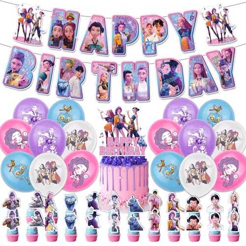 𝙆𝙥𝙤𝙥 𝘿𝙚𝙢𝙤𝙣 𝙃𝙪𝙣𝙩𝙚𝙧𝙨 Geburtstags Deko Merch Mädchen Junge - Pop Dekorationen Happy Birthday Girlande Tortendeko Geburtstags Dekoration für Kindergeburtstag von FUXINGHUAYA