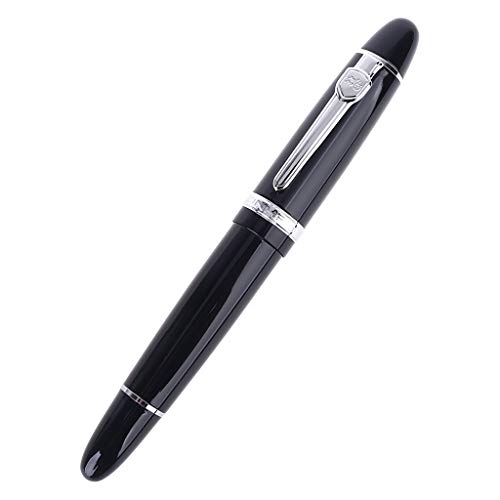 Jinhao 159 Füllfederhalter, Schwarz und Silber, für M-Feder, dicke Füllfederhalter zum Schreiben von FUXIU