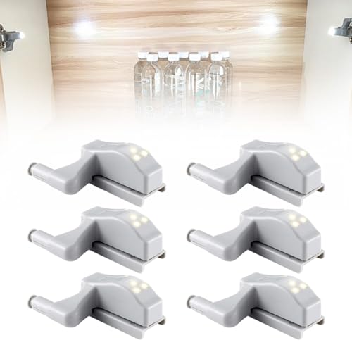 Scharnier LED-Licht, 2024 Upgrade Scharnier LED Sensor Licht, Universal Schrank Hinge LED Sensor Light Kleiderschrank LED Scharnier Licht für zu Hause Küche Wohnzimmer Schlafzimmer (Warmweiß, 6Stück) Scharnier LED-Licht, 2024 Upgrade Scharnier LED Sensor Licht, Universal Schrank Hinge LED Sensor Light Kleiderschrank LED Scharnier Licht für zu Hause Küche Wohnzimmer Schlafzimmer (Warmweiß, 6Stück) von FUXNGZI