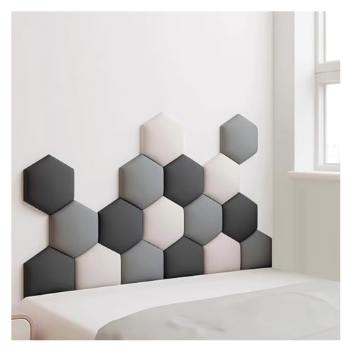 FUYAO Hexagon Gepolsterte Wandpaneele, 17 Pack Selbstklebende Kinderzimmer Dekor, 3D Anti-Kollision Wandaufkleber für Wandpolsterung und Kopfteil FUYAO Hexagon Gepolsterte Wandpaneele, 17 Pack Selbstklebende Kinderzimmer Dekor, 3D Anti-Kollision Wandaufkleber für Wandpolsterung und Kopfteil von FUYAO