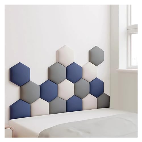 FUYAO Hexagon Gepolsterte Wandpaneele, 17 Pack Selbstklebende Kinderzimmer Dekor, 3D Anti-Kollision Wandaufkleber für Wandpolsterung und Kopfteil FUYAO Hexagon Gepolsterte Wandpaneele, 17 Pack Selbstklebende Kinderzimmer Dekor, 3D Anti-Kollision Wandaufkleber für Wandpolsterung und Kopfteil von FUYAO