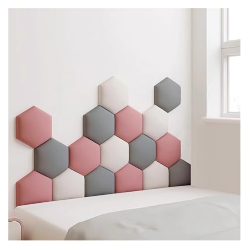 FUYAO Hexagon Gepolsterte Wandpaneele, 17 Pack Selbstklebende Kinderzimmer Dekor, 3D Anti-Kollision Wandaufkleber für Wandpolsterung und Kopfteil FUYAO Hexagon Gepolsterte Wandpaneele, 17 Pack Selbstklebende Kinderzimmer Dekor, 3D Anti-Kollision Wandaufkleber für Wandpolsterung und Kopfteil von FUYAO
