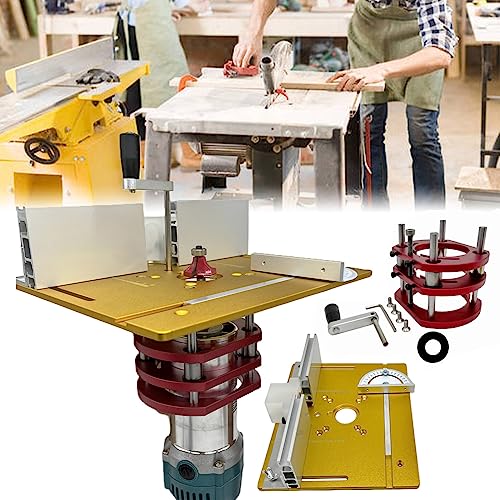 FUYAO Router Lift Aluminium Router Tisch Insert Platte Frästisch Für Oberfräsen Set Frästisch Einlegeplatten Präzise Router Lift Für Holz Router Trimmen Maschine Werkbänke von FUYAO