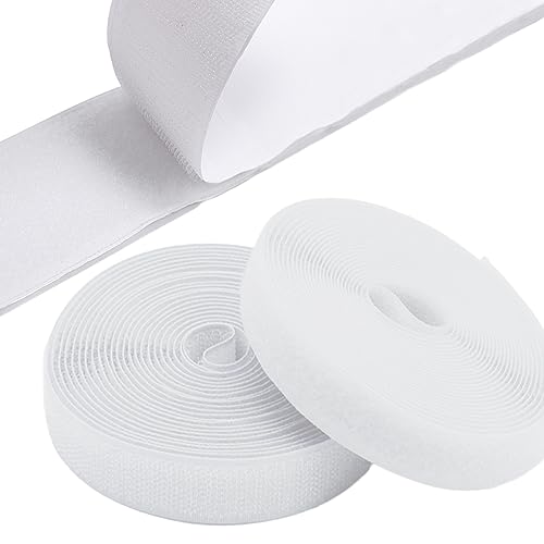 FUYIOCN Klettband Selbstklebend Extra Stark - 10M X 20mm Breit Klettstreifen für Fliegengitter, Doppelseitig, Selbstklebendes, Weiß von FUYIOCN