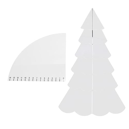 Transparentes Acryl-Weihnachtsbaum-Steppset, Stoff-Weihnachtsbaum-Nähschablone, DIY-Schnittmuster-Vorlage, Lineal, Werkzeug für Schüssel-Matten, für Heimnähbegeisterte (mittel) von FUZHUI