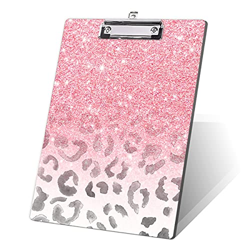 FVBAO Modernes Klemmbrett für Mädchen, rosa Glitzer, dekoratives Klemmbrett mit Leoparden-Muster, für Krankenschwestern, Studenten, Klassenzimmer, Büro, 21,6 x 31,8 cm, rosa Glitzer-Leopard FVBAO Modernes Klemmbrett für Mädchen, rosa Glitzer, dekoratives Klemmbrett mit Leoparden-Muster, für Krankenschwestern, Studenten, Klassenzimmer, Büro, 21,6 x 31,8 cm, rosa Glitzer-Leopard von FVBAO