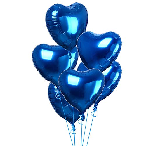 Ballons Herz Helium | FVCENT 30 Stück Herz Helium Luftballons Herzluftballons Heliumballon Folienballon Hochzeit Folienluftballon Geeignet für Geburtstag Brautdusche Valentinstag (Navy blau) von FVCENT