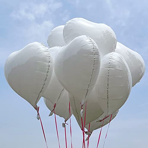 FVCENT Ballons Herz Helium Herz Folienballon 30 Stück Herz Helium Luftballons Herzluftballons Heliumballon Folienballon Hochzeit Folienluftballon (Weiß) von FVCENT