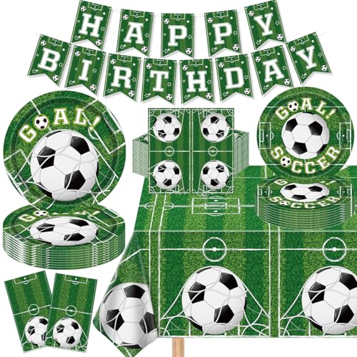 123Stück Fußballgeburtstagspartydekorationen Fußballthema-Parteiteller und -fahne Satzfußballgeschirrsatz-Sportthema-Geburtstagsparty-Versorgungsmaterial dient 40 123Stück Fußballgeburtstagspartydekorationen Fußballthema-Parteiteller und -fahne Satzfußballgeschirrsatz-Sportthema-Geburtstagsparty-Versorgungsmaterial dient 40 von FVEOCR