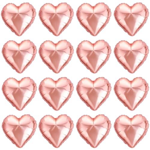 16 x rotgoldene Herz-Luftballons, 45,7 cm, für Valentinstag, Liebe, Herz, Folienballons für Braut, Hochzeit, Verlobung, Jahrestag, Geburtstag, Party, Babyparty, Valentinstag 16 x rotgoldene Herz-Luftballons, 45,7 cm, für Valentinstag, Liebe, Herz, Folienballons für Braut, Hochzeit, Verlobung, Jahrestag, Geburtstag, Party, Babyparty, Valentinstag von FVEOCR
