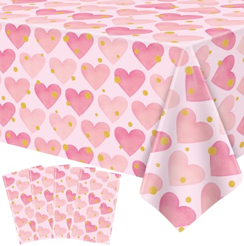 4er Pack Valentinstag Tischdecke Valentinstag Rot Liebe Herz Rosa Tischdecke Valentinstag Farbige Liebe Herz Tischdecken Wasserdicht für Hochzeitsdekorationen Valentinstag Vorräte 51 x 86 Zoll 4er Pack Valentinstag Tischdecke Valentinstag Rot Liebe Herz Rosa Tischdecke Valentinstag Farbige Liebe Herz Tischdecken Wasserdicht für Hochzeitsdekorationen Valentinstag Vorräte 51 x 86 Zoll von FVEOCR