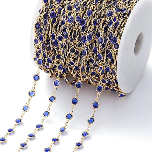1 Meter 6 mm bunte Kristallperlen Perlenkette Glasperlen KC Gold Halskette Kette für DIY Schmuckherstellung Bastelzubehör-Lila-Gold_a 1 Meter 6 mm bunte Kristallperlen Perlenkette Glasperlen KC Gold Halskette Kette für DIY Schmuckherstellung Bastelzubehör-Lila-Gold_a von FVFIJH